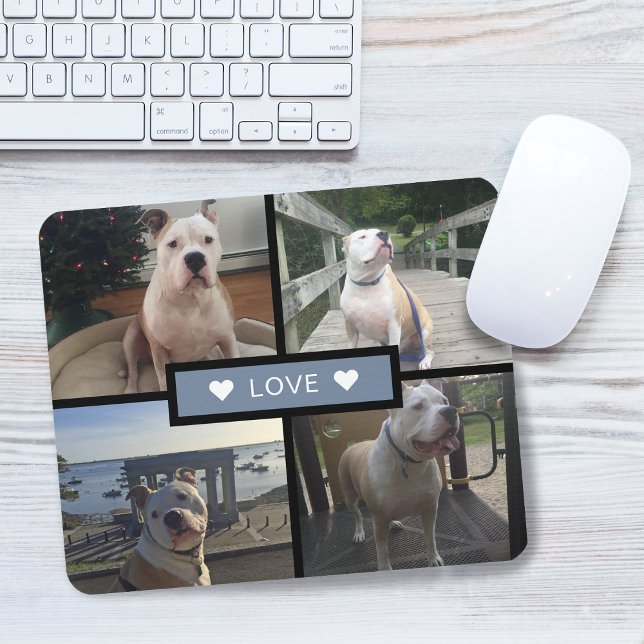 Mousepad Adicione a sua própria colagem de fotos do cão (Add Your Own Dog Photo Collage Mouse Pad)