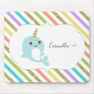 Mousepad Adicione o brilho Dourado personalizado nome de