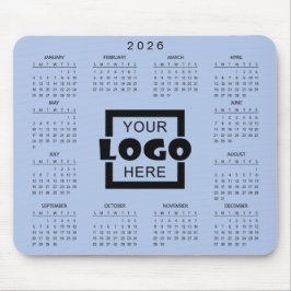 Mousepad Adicione o logotipo da sua empresa Calendário 2026
