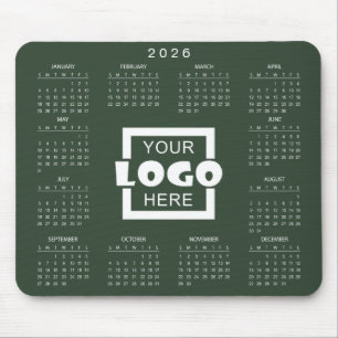 Mousepad Adicione o logotipo da sua empresa Calendário 2026