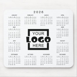 Mousepad Adicione o logotipo da sua empresa Calendário 2026