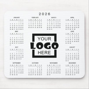 Mousepad Adicione o logotipo da sua empresa Calendário 2026