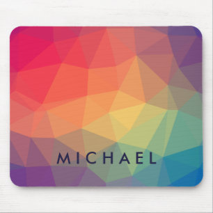Mousepad Adicione seu nome a um triângulo polígonal elega