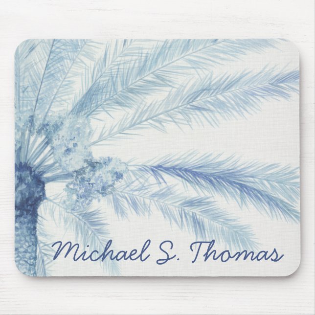 Mousepad Adicione seu nome | Chambray Palms II (Frente)