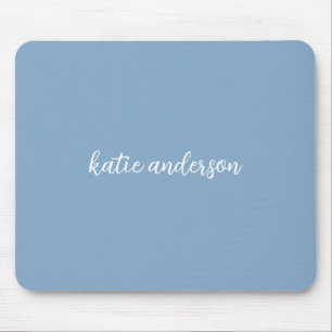 Mousepad Adicione seu nome de Cheio Monograma mínimo em azu
