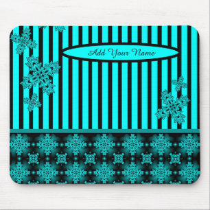 Mousepad Adicione seu nome, Flores Artdeco no Estilo Retroa