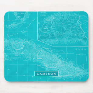 Mousepad Adicione seu nome Mapa de Cuba Azul