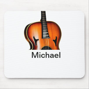 Mousepad Adicione seu nome texto violino marrom amante da m