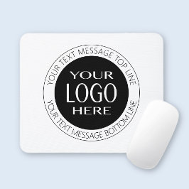 Mousepad Adicione seu próprio logotipo e texto circular
