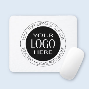 Mousepad Adicione seu próprio logotipo e texto circular