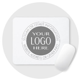Mousepad Adicione seu próprio logotipo e texto circular