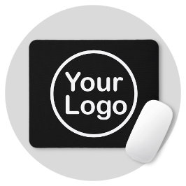 Mousepad Adicione seu próprio logotipo | Fundo Negro