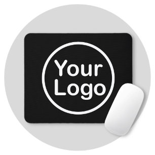 Mousepad Adicione seu próprio logotipo   Fundo Negro