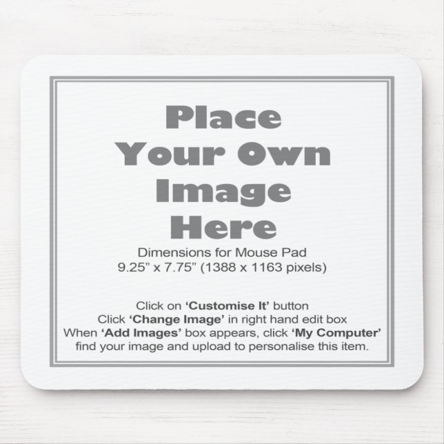 Mousepad Adicione seu próprio tapete do rato da imagem (Frente)