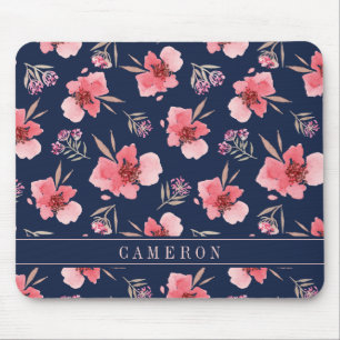 Mousepad Adicione seu teste padrão cor-de-rosa escuro