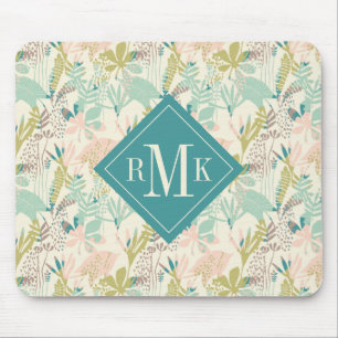 Mousepad Adicione seu teste padrão floral moderno do
