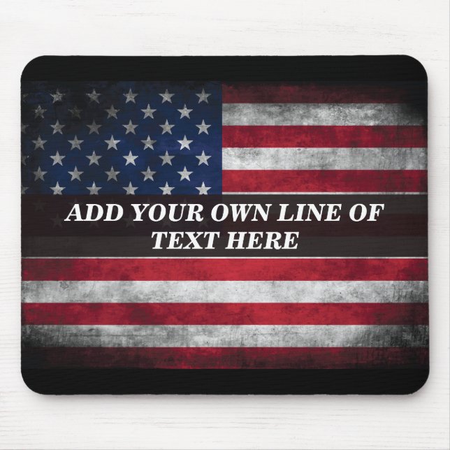 Mousepad Adicione seu texto ao sinalizador americano (Frente)