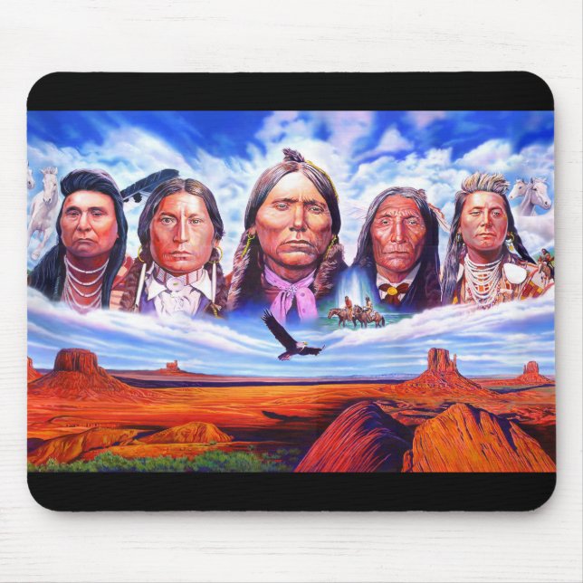 Mousepad Adicione seus Americanos nativos de Chefes Indiano (Frente)