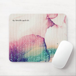 Mousepad Adicione sua citação dizendo Textura de Tinta Aqua