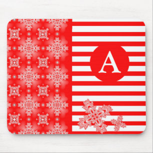 Mousepad Adicione suas flores de Artdeco monograma no estil