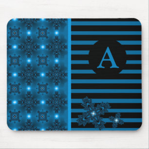 Mousepad Adicione suas flores de Artdeco monograma no estil