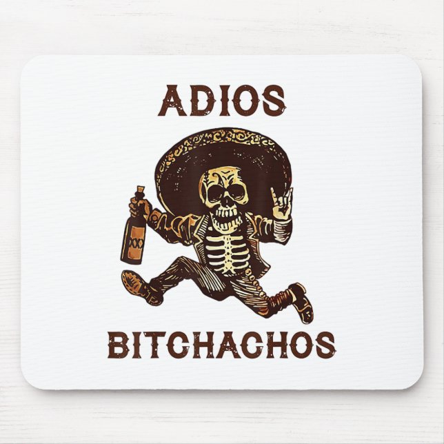 Mousepad Adios Achos Cinco De Mayo Skeleton Bebendo _1 (Frente)