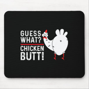 Mousepad Adivinhação Engraçada_ Bunda de Frango! Design Grá