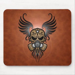 Mousepad Adoce o crânio com máscara de gás & asas (o