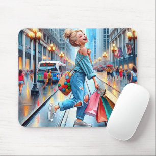 Mousepad Adolescente Comprando Na Grande Cidade