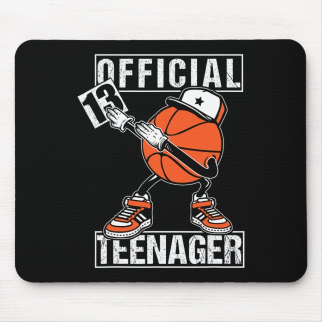 Mousepad Adolescente Oficial 13 Birthday Boy Fun Bysketbyll (Frente)