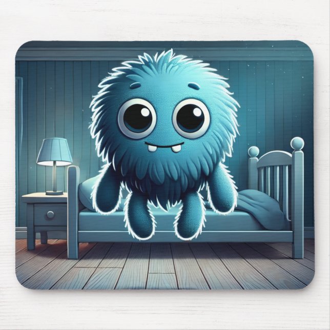 Mousepad Adorable Blue Fluffy Creature (Frente)