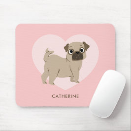 Mousepad Adorable Pug Puppy Personalizado