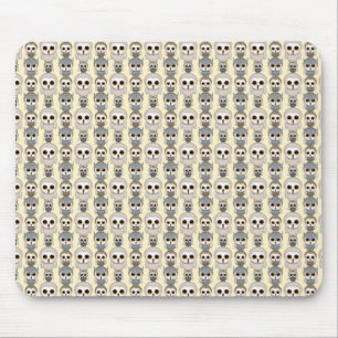Mousepad Adoráveis Pequenos Padrão de Corujas em Amarelo Cl
