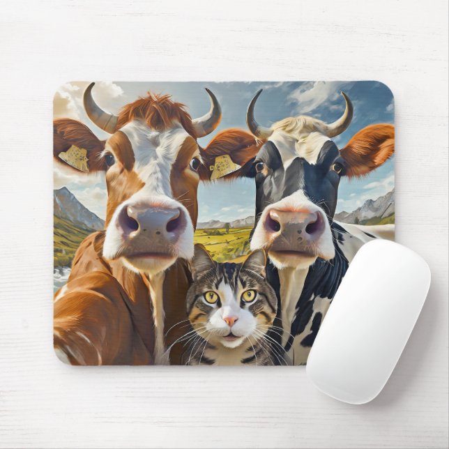 Mousepad Adoráveis Vacas e Gato Mouse Pad! (Com mouse)