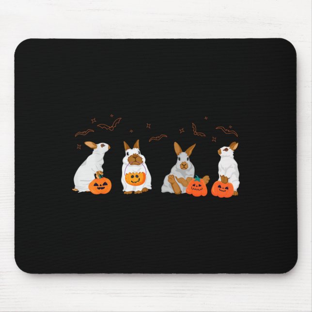 Mousepad Adorável Fantasma de Coelho Coelhinho do Outono Fa (Frente)