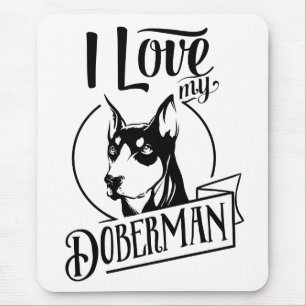 Mousepad Adorável Mãe Amante de Cachorro Doberman Pinscher