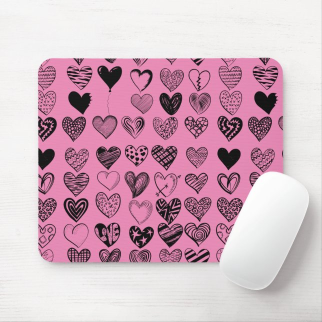 Mousepad Adorável Rato de Computador com Desenho de Coração (Com mouse)