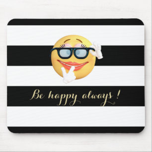 Mousepad Adorável Rosto de Emoji Listrado