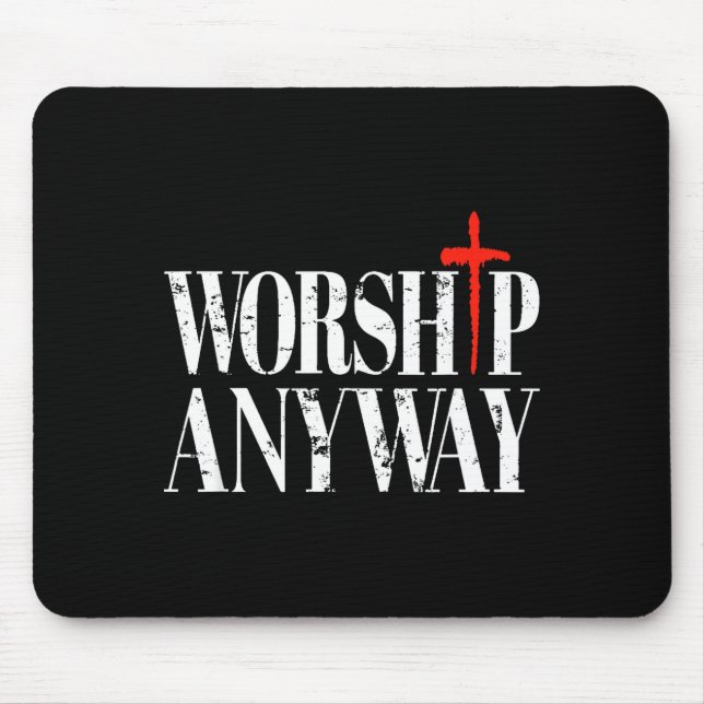 Mousepad Adore de qualquer maneira angustiado cristão retrô (Frente)