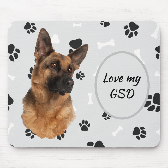Mousepad Adorei meu German shepherd, Pawprint Mouse Pawprin (Frente)