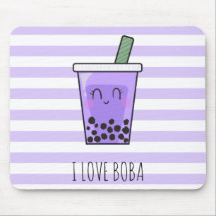 Mousepad Adoro Boba Kawaii Bubble Tea Taro Ube Puro