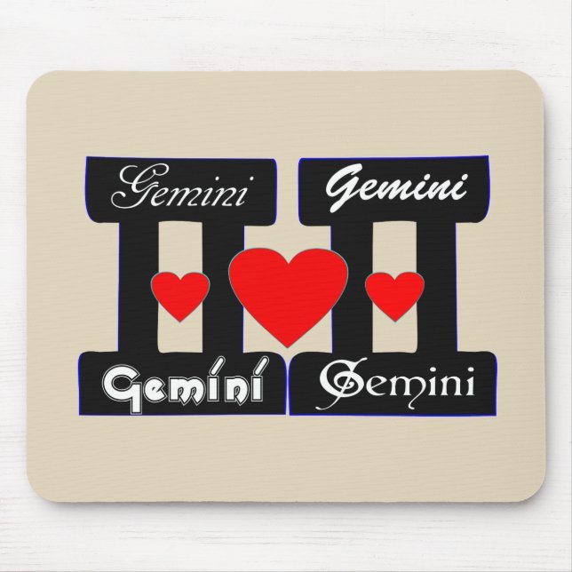 Mousepad ♊! 😍 Adoro Gemini-Melhor Sinal Zodiac Durável (Frente)