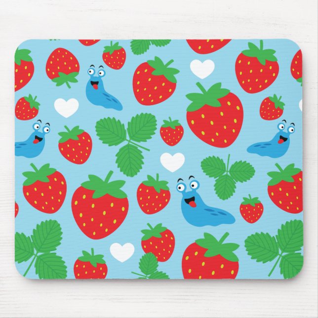 Mousepad Adoro Morangos Sem Costura Padrão (Frente)