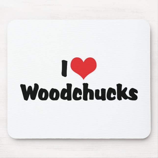 Mousepad Adoro Woodchucks do Coração (Frente)