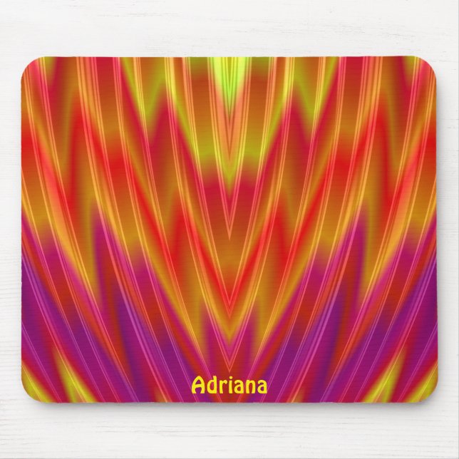 Mousepad ADRIANA ~ Pad de mouse vermelho, amarelo e roxo (Frente)