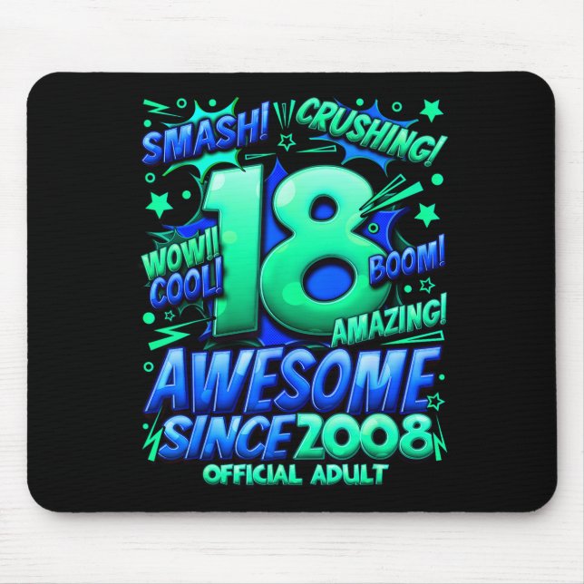 Mousepad Adult 18 Year Old For Boys 18th Birthday Boy  (Frente)