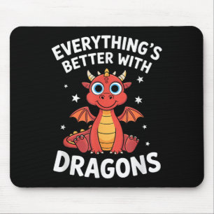 Mousepad Adultos Ou Crianças Rapazes Dragão De Dragão Bonit