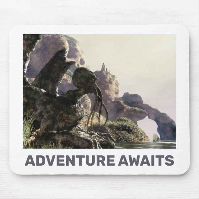 Mousepad Adventure Awaits. Fantasy landscape (Frente)