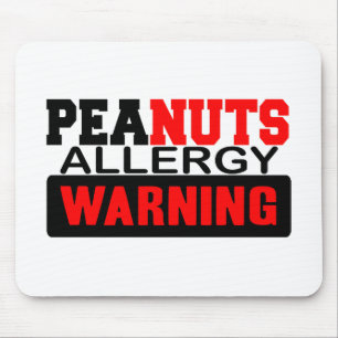 Mousepad Advertência sobre a alergia aos amendoins