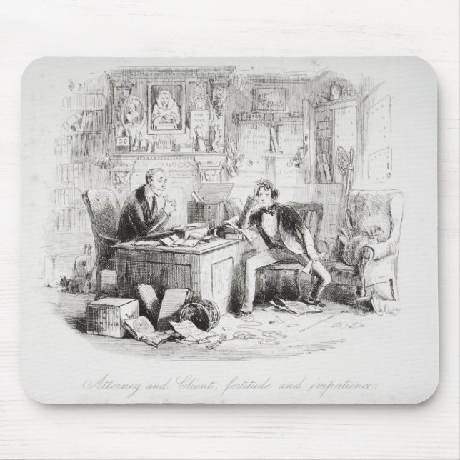 Mousepad Advogado e cliente, fortaleza e impaciência (Frente)